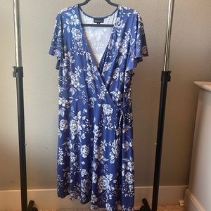 Faux Faux Wrap Floral Dress